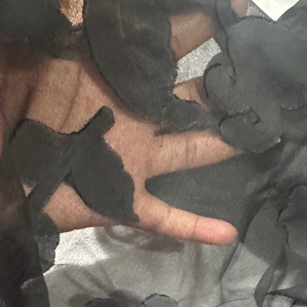 Calvin Klein Black Floral Scarf - Picture 4 of 9